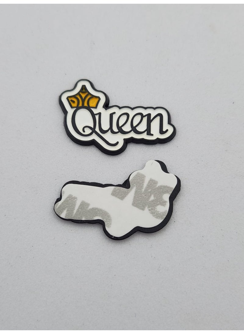 Kipfy Queen Script Logo  Metal Sticker  Decorative Travel Theme Badge for mobile,laptop Backpacks,Accessories Fans Stickers Display for I pad,and Collectors Walls, Doors, Cars, Trucks, Motorcycles Fridge - Image 2